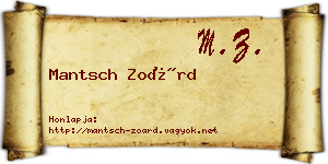 Mantsch Zoárd névjegykártya
